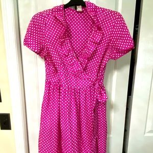 J Crew Pink Wrap Dress. Size 8
